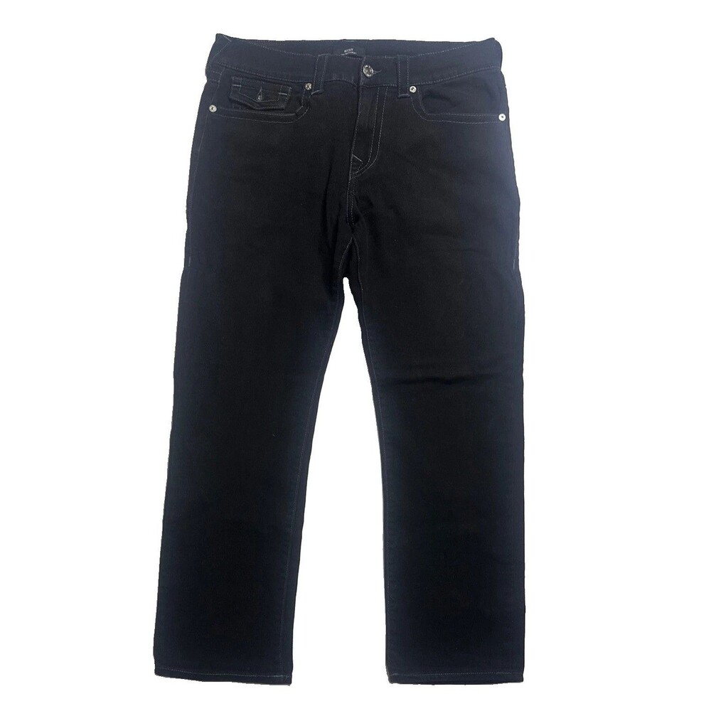 True Religion Ricky Relaxed Straight Mens Jeans Black Size 34x32 MSRP 159$